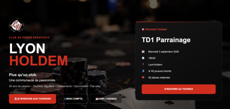 Bienvenue sur le nouveau site Lyon Holdem !